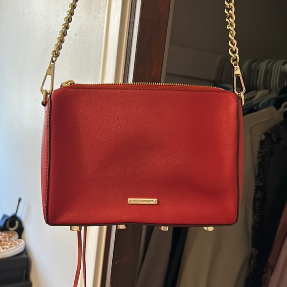 Rebecca Minkoff Red/Gold Studded Crossbody LIKE NEW - Picture 1 of 7